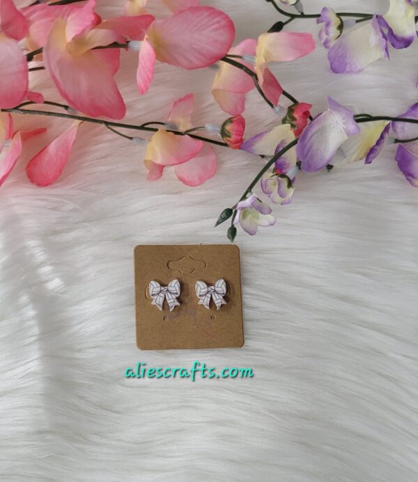 Volleyball bow earrings