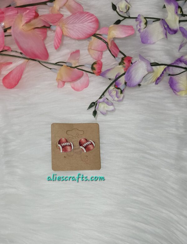 Football heart earrings - Image 2