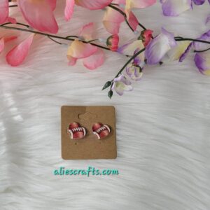 Football heart earrings