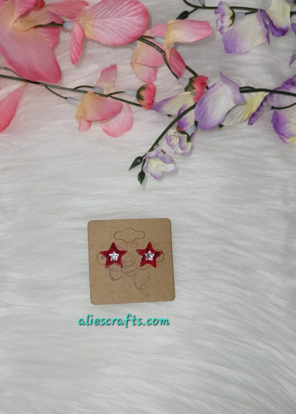 Red star earrings