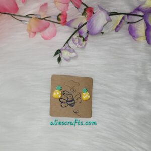 3d pineapple earrings