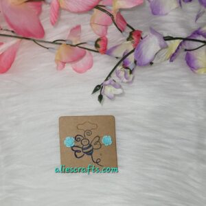 Turquoise rose earrings