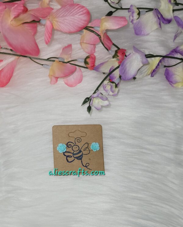 Turquoise rose earrings