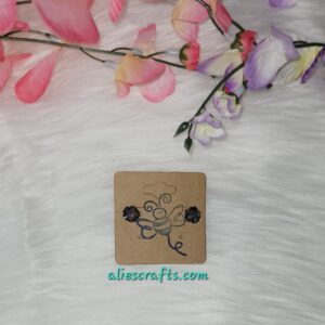Black glitter rose earrings