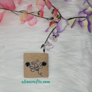 Blue/black rose earrings