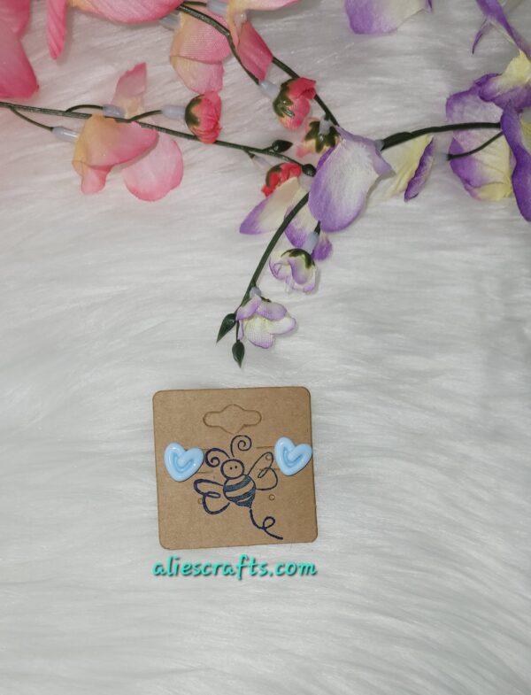 Blue heart earrings