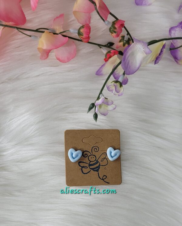 Blue heart earrings - Image 2