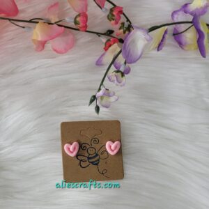 Pink heart earrings