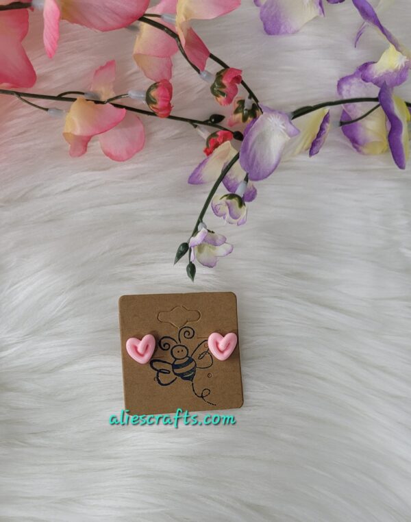 Pink heart earrings