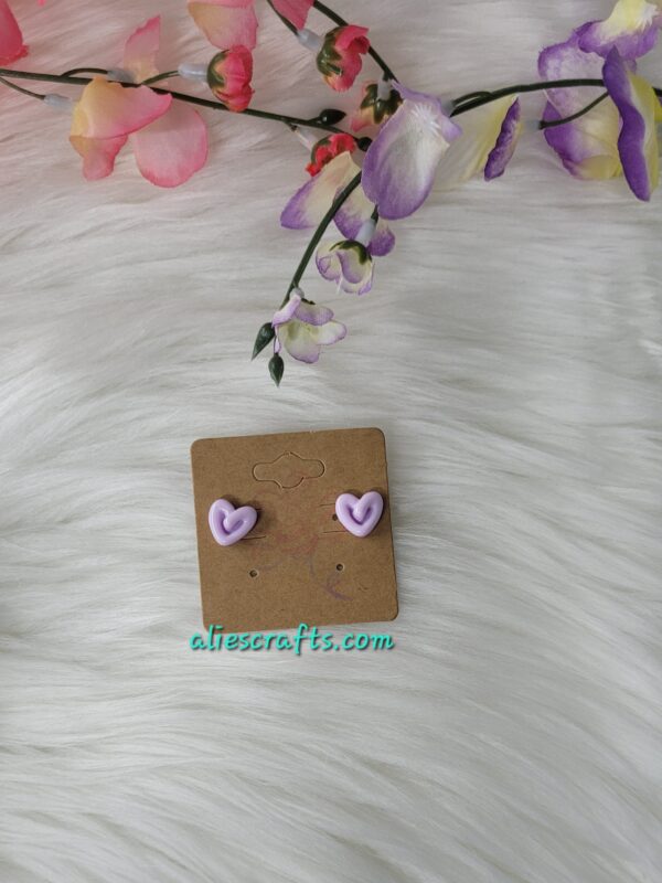 Pink heart earrings - Image 2