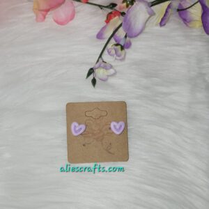 Purple heart earrings