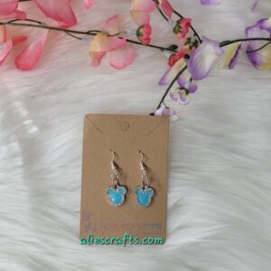 Blue mickey charm earrings