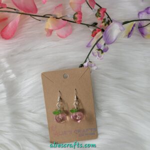 Peach charm earrings