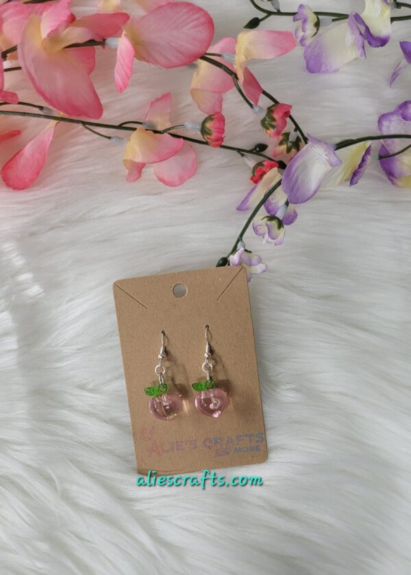 Peach charm earrings