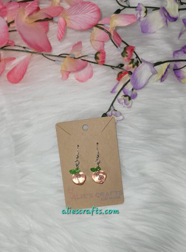 Peach charm earrings - Image 2