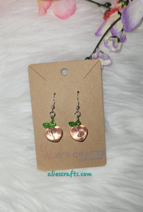 Peach charm earrings - Image 3