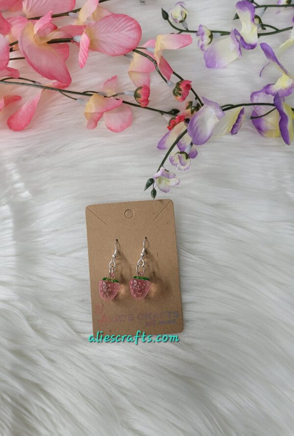 Strawberry charm earrings - Image 3