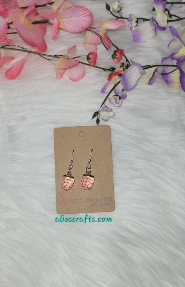 Strawberry charm earrings
