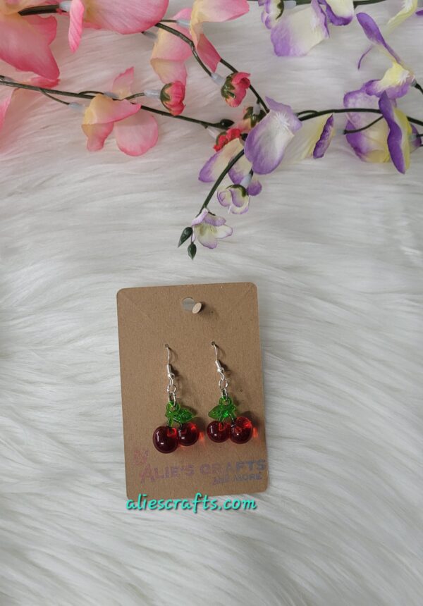 Cherry charm earrings - Image 2
