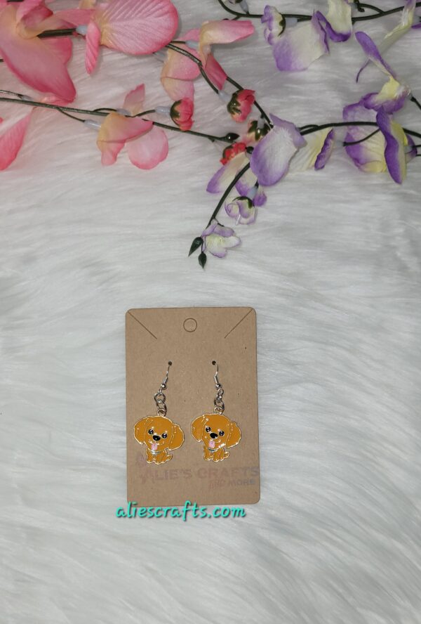 Addorable brown dog charm earrings - Image 3