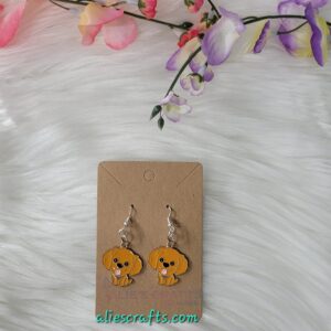 Addorable brown dog charm earrings