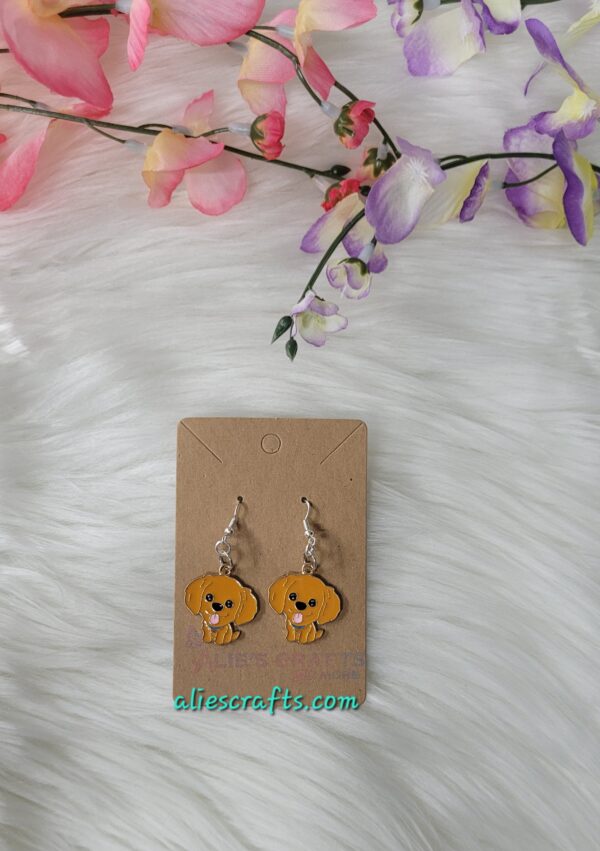 Addorable brown dog charm earrings