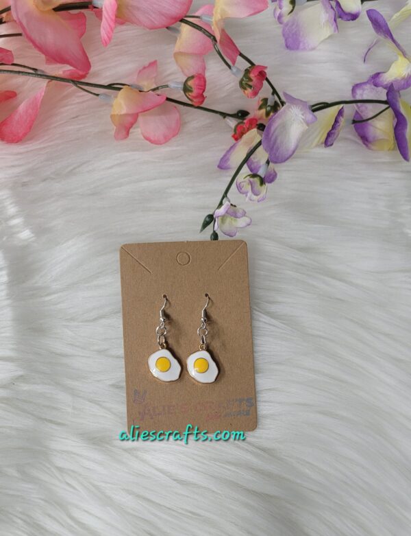 Egg charm earrings