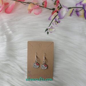 Hello kitty red bow charm earrings
