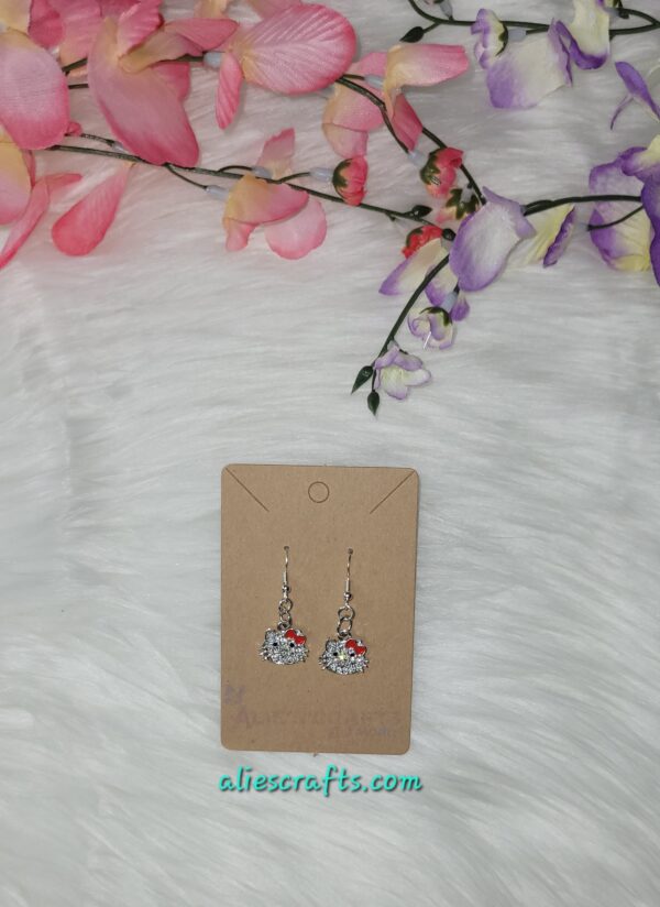 Hello kitty red bow charm earrings - Image 4
