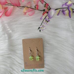 Yello/green mushroom charm earrings