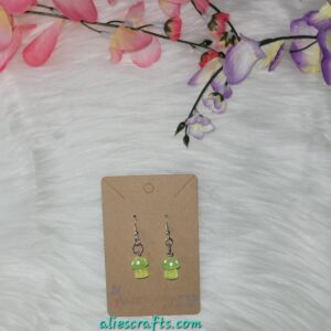 Green mushrooms charm earrings