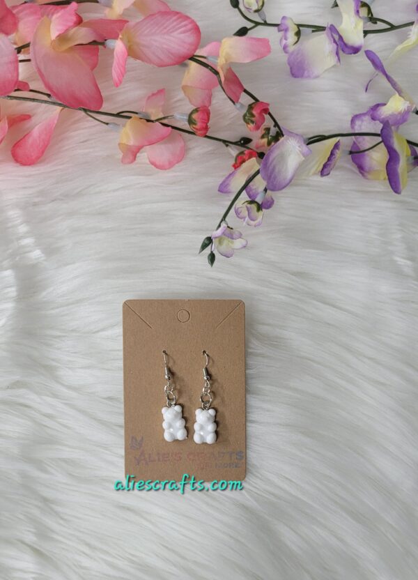 White gummy bears charm earrings - Image 2