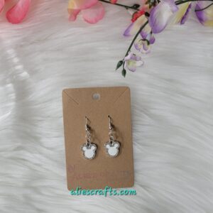 White mickey charm earrings