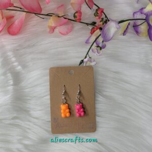 Mix matched gummy bear charm earrings