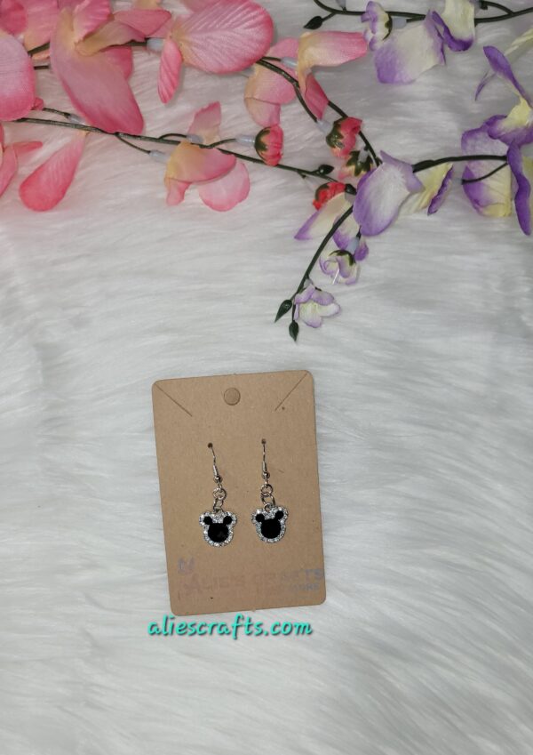 Black mickey mouse charm earrings - Image 2