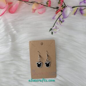 Black mickey mouse charm earrings
