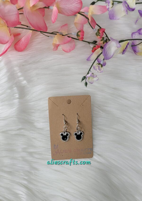 Black mickey mouse charm earrings