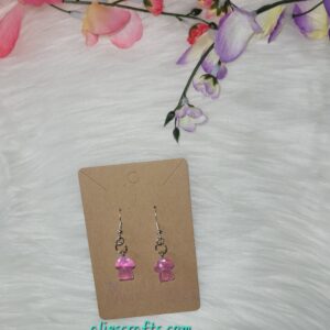 Pink mushrooms charm earrings