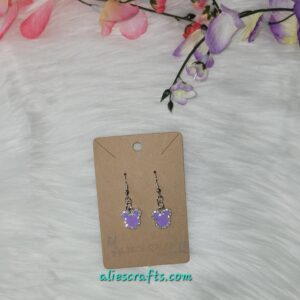 Purple mickey charm earrings