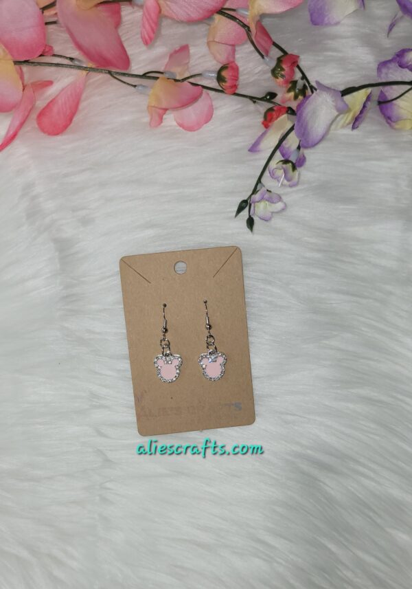 Pink mickey charm earrings - Image 3