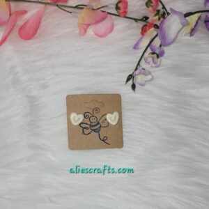 Cream color heart earrings