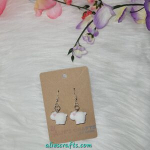 3d sheep charm earrings