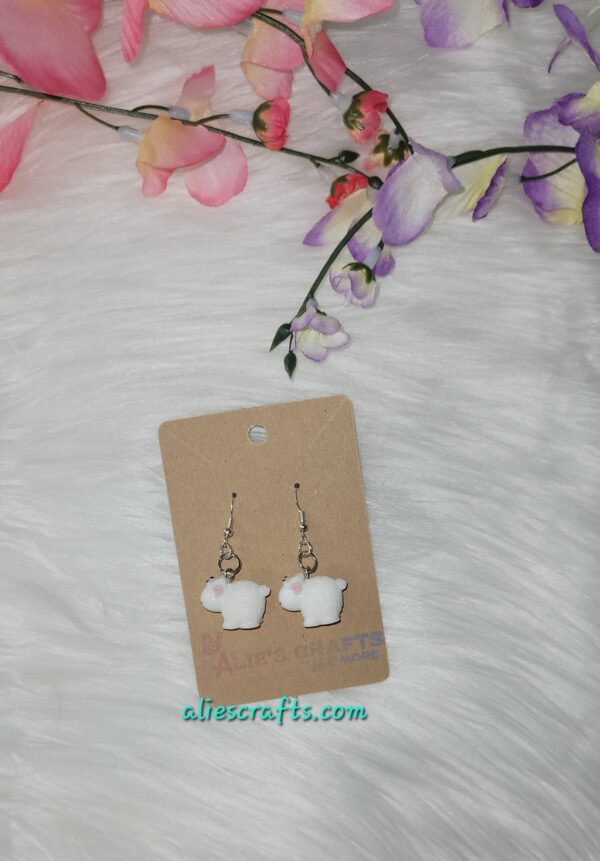 3d sheep charm earrings