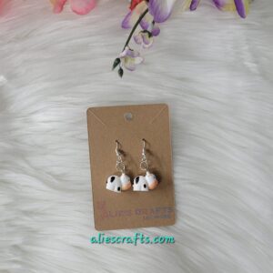 3d cow charm earrings