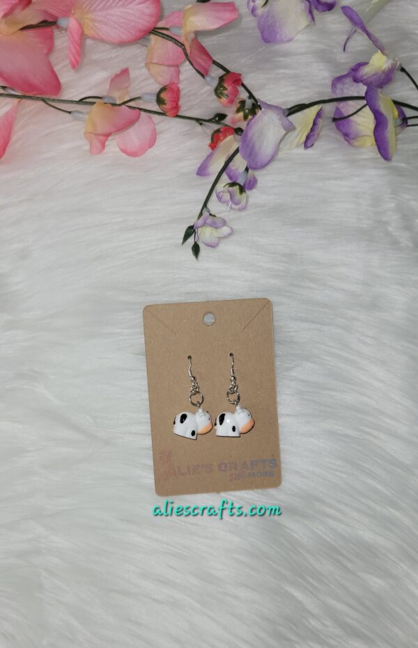 3d cow charm earrings - Image 2