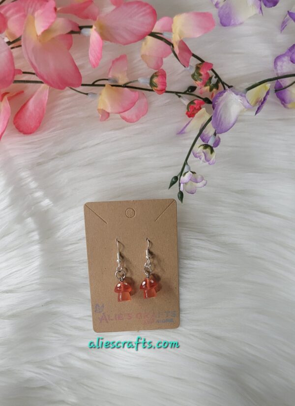 Red mushrooms charm earrings