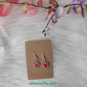 Red mickey charm earrings