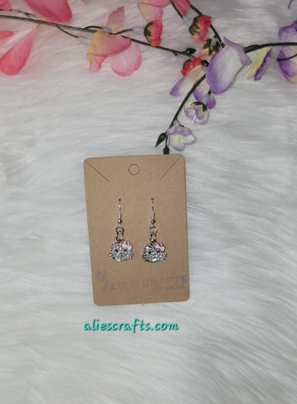 Hello kitty pink bow charm earrings - Image 3