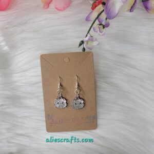 Hello kitty pink bow charm earrings