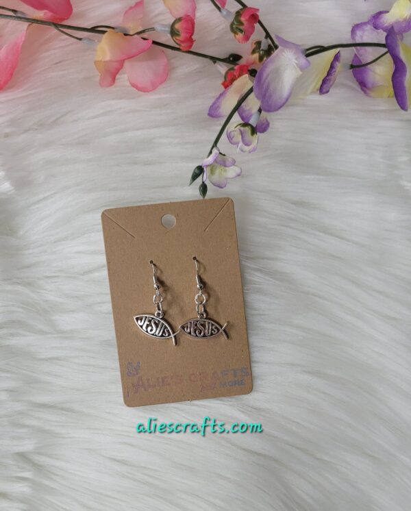 Jesus fish charm earrings